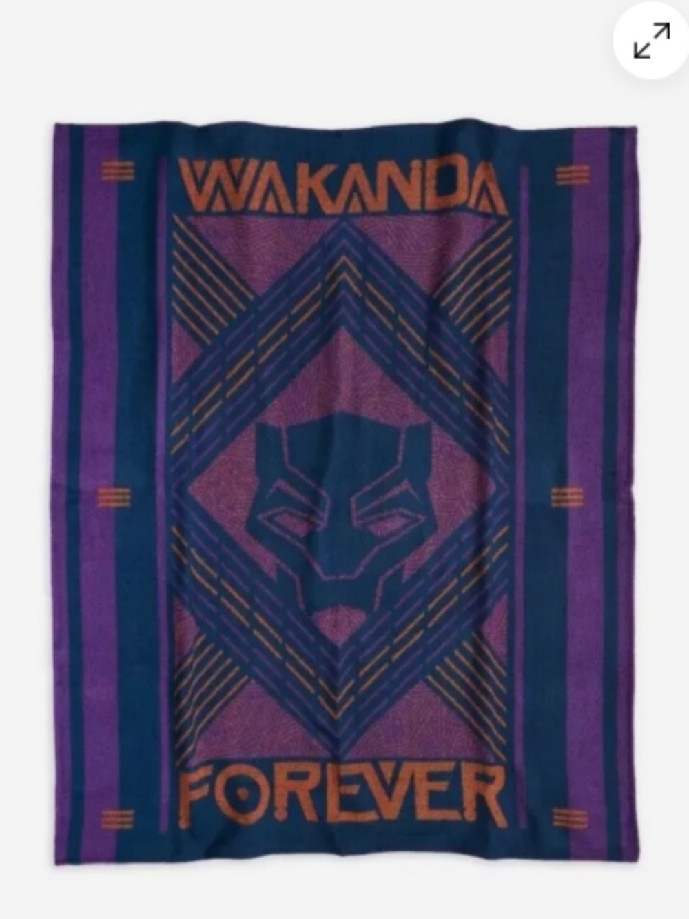 Black Panther Throw Blanket World Of Wakanda Forever Disney Parks Marvel 60"x50"